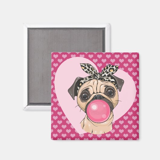 Mops Liebe Magnet (Vorderseite/Rückseite)
