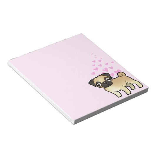 Mops Liebe Notizblock (angewinkelt)