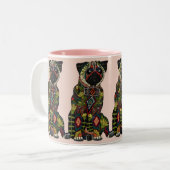 Mops Liebe rosa Zweifarbige Tasse (Vorderseite Links)