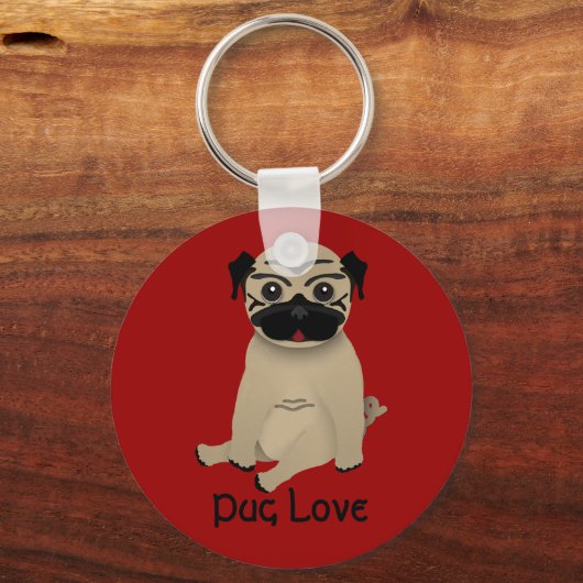 Mops Liebe Schlüsselanhänger (Vorderseite)