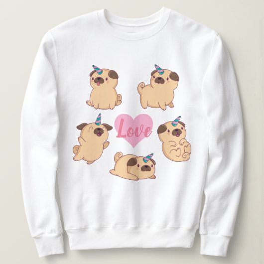 Mops Liebe Sweatshirt (Design vorne)