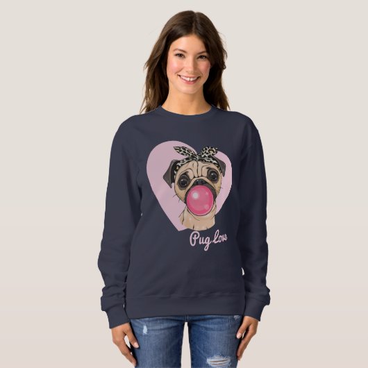 Mops Liebe Sweatshirt (Vorne ganz)