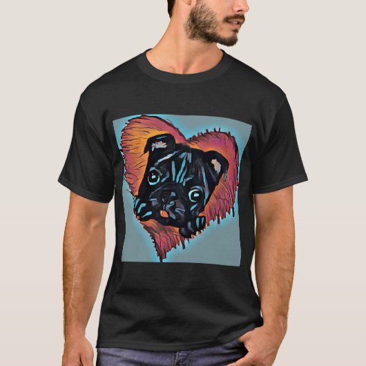 Mops Liebe T-Shirt (Vorderseite)