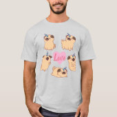 Mops Liebe T-Shirt (Vorderseite)