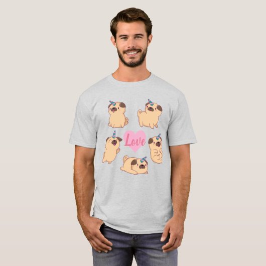 Mops Liebe T-Shirt (Vorne ganz)