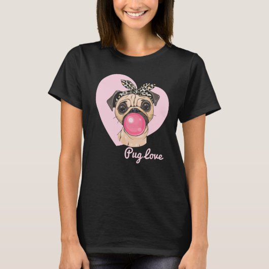Mops Liebe T-Shirt (Vorderseite)