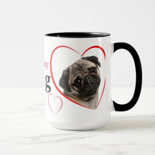 Mops Liebe Tasse (Rechts)