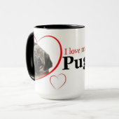 Mops Liebe Tasse (Vorderseite Links)