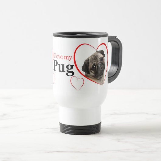 Mops Liebe Tasse (VorderseiteRechts)