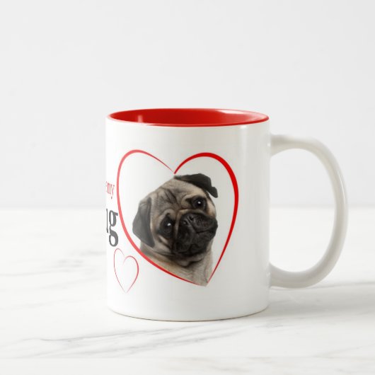 Mops Liebe Tasse (Rechts)