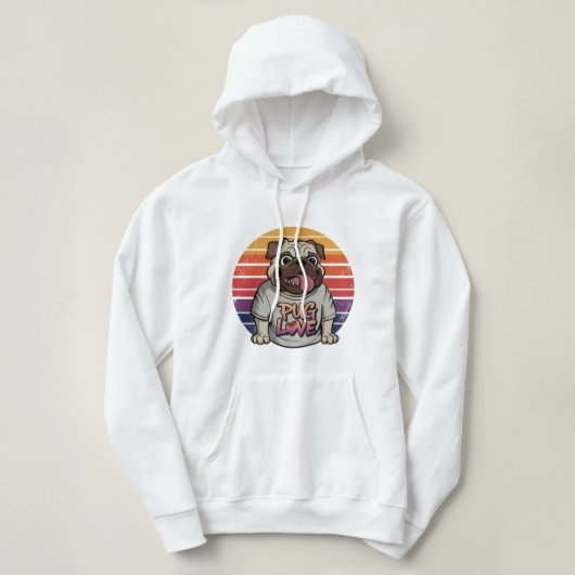Mops Liebe Vibes Hoodie (Design vorne)
