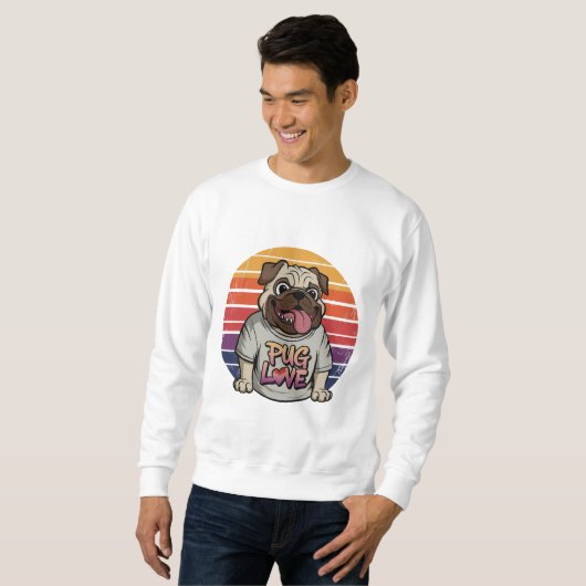 Mops Liebe Vibes Sweatshirt (Vorne ganz)