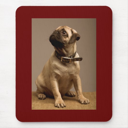 Mops-Liebe-Welpen-Hund-Braun-Computermauspad Mousepad (Vorne)
