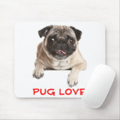 Mops Liebe Welpen Hund Sticken aus Zunge Mousepad (Mit Mouse)