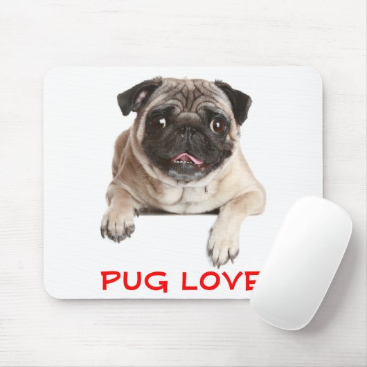 Mops Liebe Welpen Hund Sticken aus Zunge Mousepad (Mit Mouse)