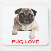 Mops Liebe Welpen Hund Sticken aus Zunge Mousepad (Vorne)
