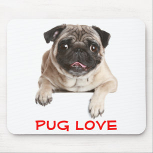 Mops Liebe Welpen Hund Sticken aus Zunge Mousepad
