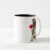 Mops-Liebe Zweifarbige Tasse (VorderseiteRechts)