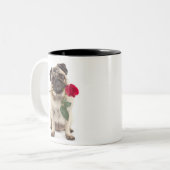 Mops-Liebe Zweifarbige Tasse (Vorderseite Links)