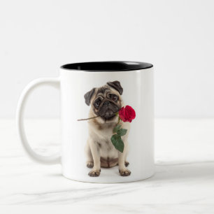 Mops-Liebe Zweifarbige Tasse