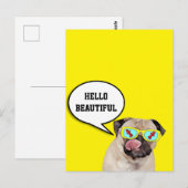 Mops liebender Hydrant Poster Postkarte (Vorne/Hinten)