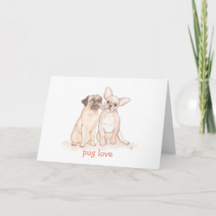 Mops-LiebeValentine Feiertagskarte