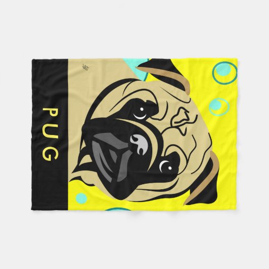 Mops-Liebhaber-Geschenke Fleecedecke (Vorderseite (Horizontal))