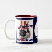 Mops Liebhaber Geschenke Zweifarbige Tasse (Links)