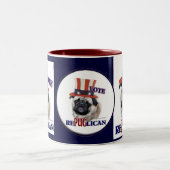 Mops Liebhaber Geschenke Zweifarbige Tasse (Mittel)