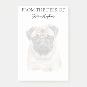 Mops Liebhaber Monogramm Hund Post-it Klebezettel