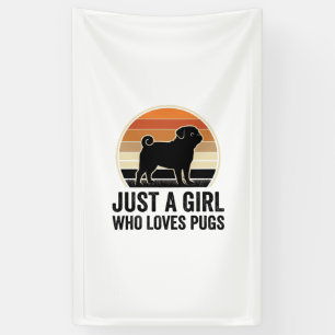 Mops-Liebhaber Vintage Nur ein Mädchen Hund Shirt  Banner
