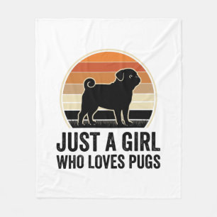 Mops-Liebhaber Vintage Nur ein Mädchen Hund Shirt Fleecedecke