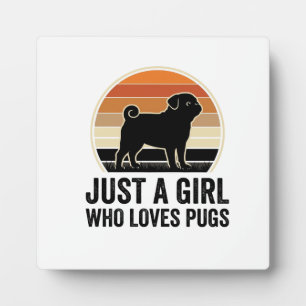 Mops-Liebhaber Vintage Nur ein Mädchen Hund Shirt Fotoplatte