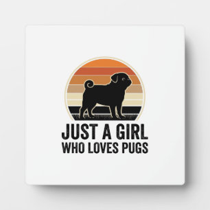 Mops-Liebhaber Vintage Nur ein Mädchen Hund Shirt Fotoplatte