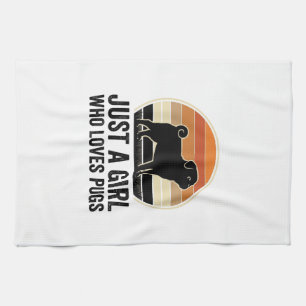 Mops-Liebhaber Vintage Nur ein Mädchen Hund Shirt  Geschirrtuch