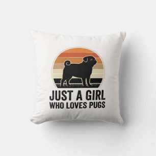 Mops-Liebhaber Vintage Nur ein Mädchen Hund Shirt  Kissen