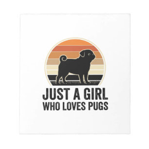 Mops-Liebhaber Vintage Nur ein Mädchen Hund Shirt  Notizblock