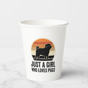Mops-Liebhaber Vintage Nur ein Mädchen Hund Shirt Pappbecher
