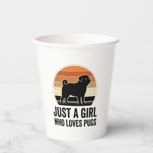 Mops-Liebhaber Vintage Nur ein Mädchen Hund Shirt Pappbecher