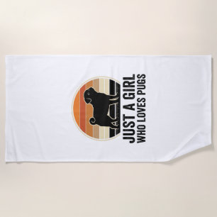 Mops-Liebhaber Vintage Nur ein Mädchen Hund Shirt Strandtuch