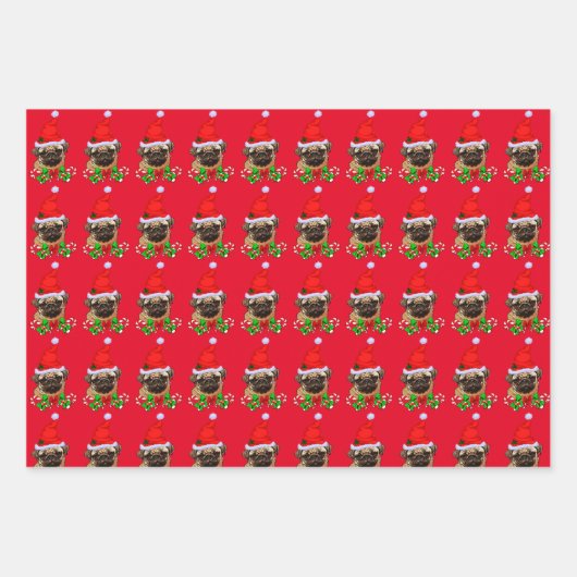 Mops Liebhaber Weihnachten Geschenkpapier Set (Vorderseite 2)