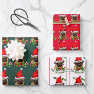 Mops Liebhaber Weihnachten Geschenkpapier Set