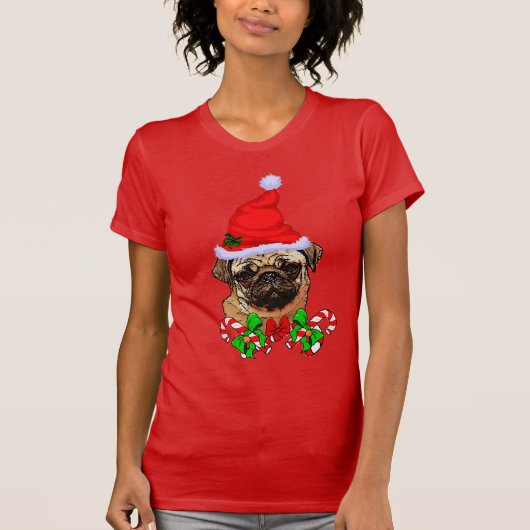 Mops Liebhaber Weihnachten T-Shirt (Vorderseite)
