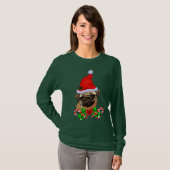 Mops Liebhaber Weihnachten T-Shirt (Vorne ganz)