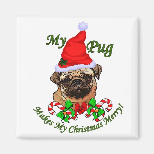 Mops Liebhaber Weihnachtsgeschenke Magnet (Vorne)