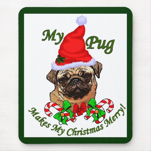 Mops Liebhaber Weihnachtsgeschenke Mousepad (Vorne)