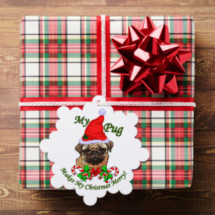 Mops Liebhaber Weihnachtsgeschenke Ornament Karte