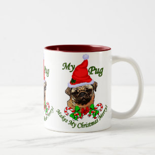 Mops-Liebhaber-Weihnachtsgeschenke Zweifarbige Tasse