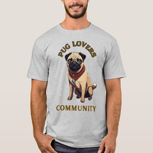 Mops liebt den besten T - Shirt (Vorderseite)