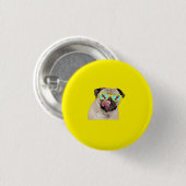 Mops liebt Hydranten Button (Vorne & Hinten)